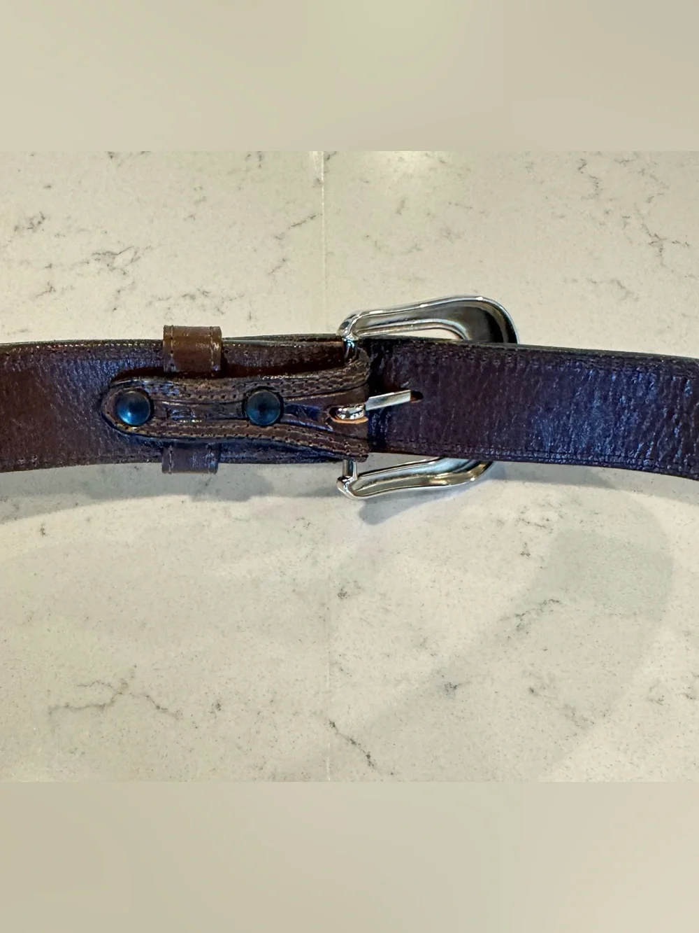 Vogt Silversmiths Western Chocolate Basket Weave Saddle Leather Belt Size 38
